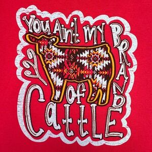 Western Women's Shirt Size 2XL Country Ranch‎ You Ain't My Brand Of Cattle Funny